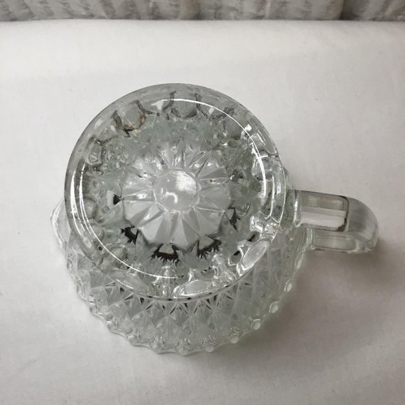 Indiana Tiara Diamond Point Clear Glass Creamer Pitcher - Picture 3 of 5